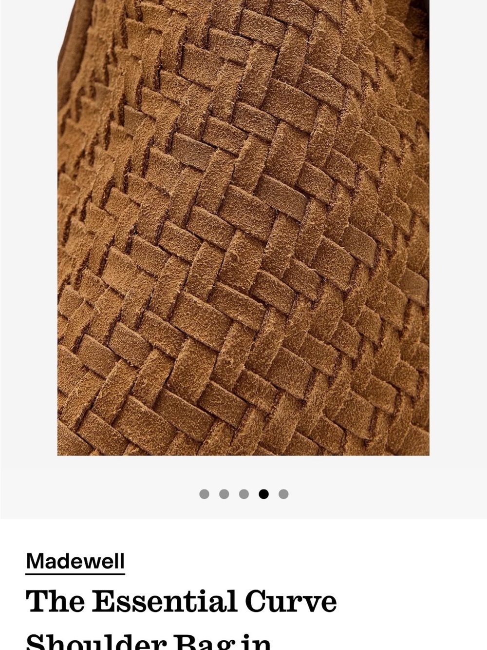 Madewell Woven Curve Shoulder/ Cross Body Bag in Dried Acorn - Picture 2 of 6